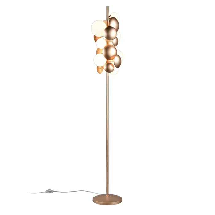 7 Light Floor Lamp in White Glass and Gold (1542BUB417400779)