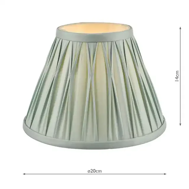 8″ Fenn Duck Egg Pleat Smooth Silk Shade Only