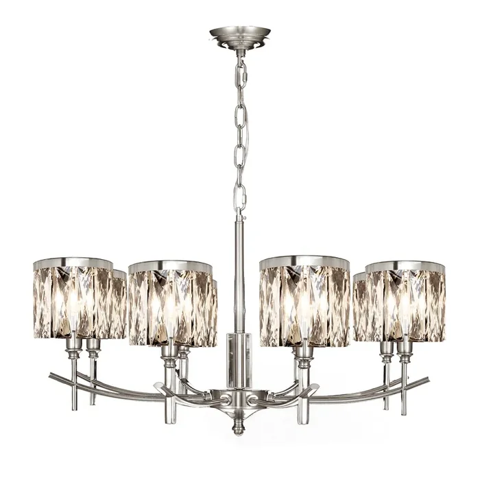 8 Light Chandelier in Satin Nickel (1476OPU37D8ASN)