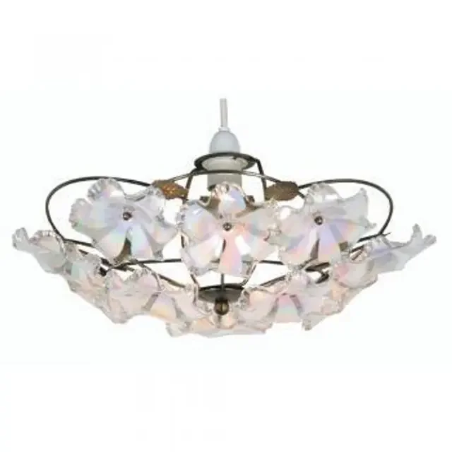 Abeba Antique Brass with Acrylic Flower 38cm Easy Fit Pendant Light