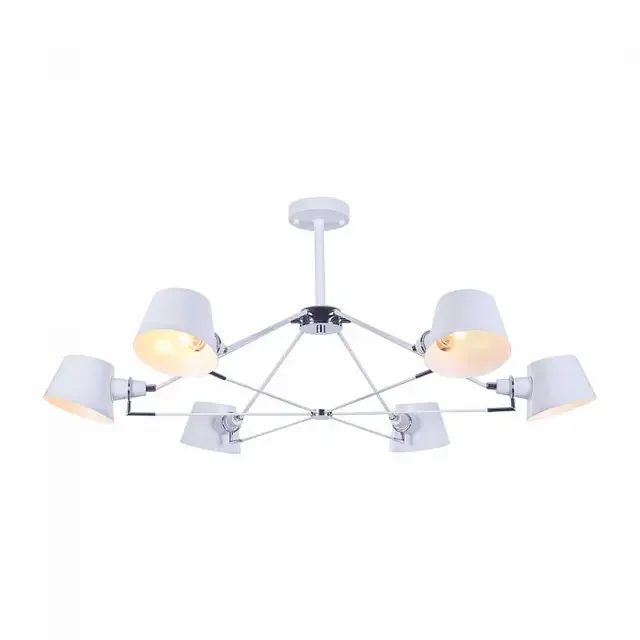 Abigail 6 Light White with Chrome Semi-Flush Ceiling Light