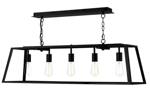 Academy 5 Light Black Bar Pendant Light