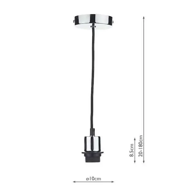 Accessory 1 Light Polished Chrome E27 Pendant Light Suspension