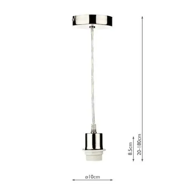 Accessory 1 Light Satin Chrome E27 Pendant Light Suspension