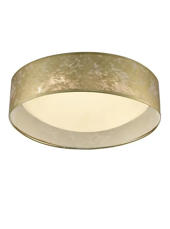 Acrylic 3 Light Gold with White Diffuser Flush Ceiling Light