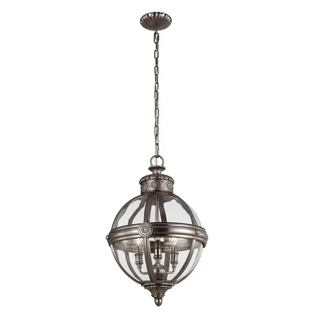 Adams 3 Light Antique Nickel Pendant Light