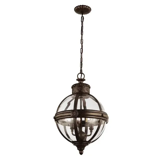 Adams 3 Light Britsh Bronze Pendant Light
