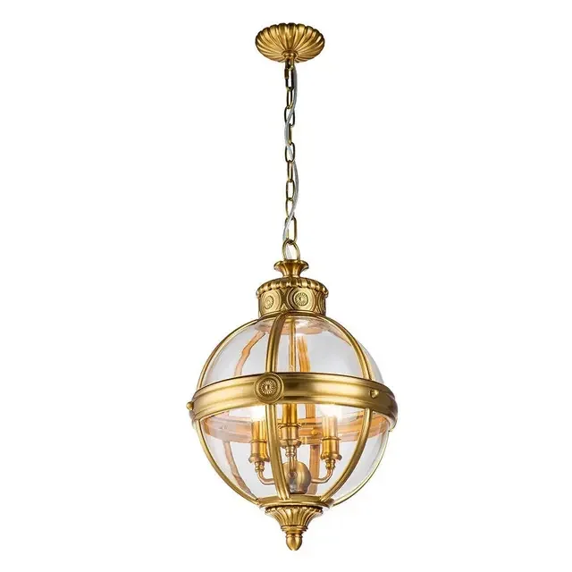 Adams 3 Light Brushed Brass Pendant Light