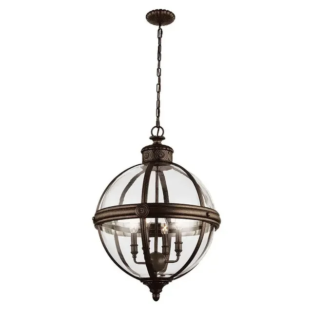 Adams 4 Light Britsh Bronze Pendant Light