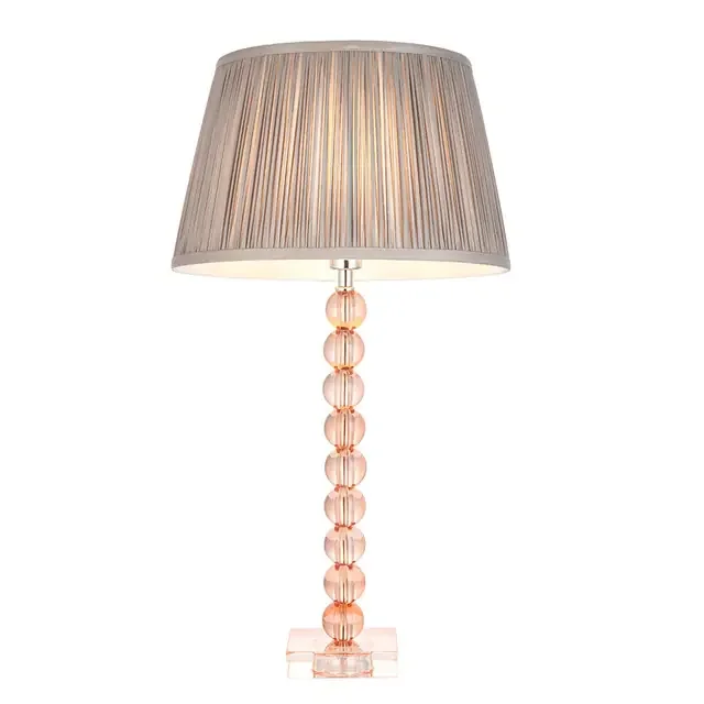 Adelie and Freya Polished Nickel with Charcoal Shade Table Lamp