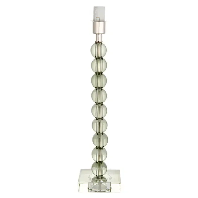 Adelie Polished Nickel with Grey Green Crystal Base Only Table Lamp
