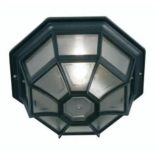 Aden Black with Acrylic Diffuser IP44 Flush Ceiling Light
