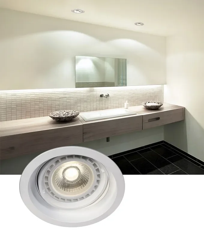 Adjustable Aluminium Recessed Downlight – For Mains ES111 Lamp