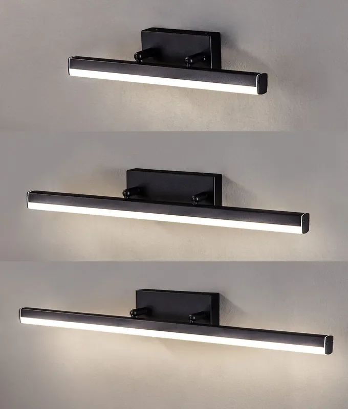 Adjustable Black Linear LED Bathroom Wall Light – IP44