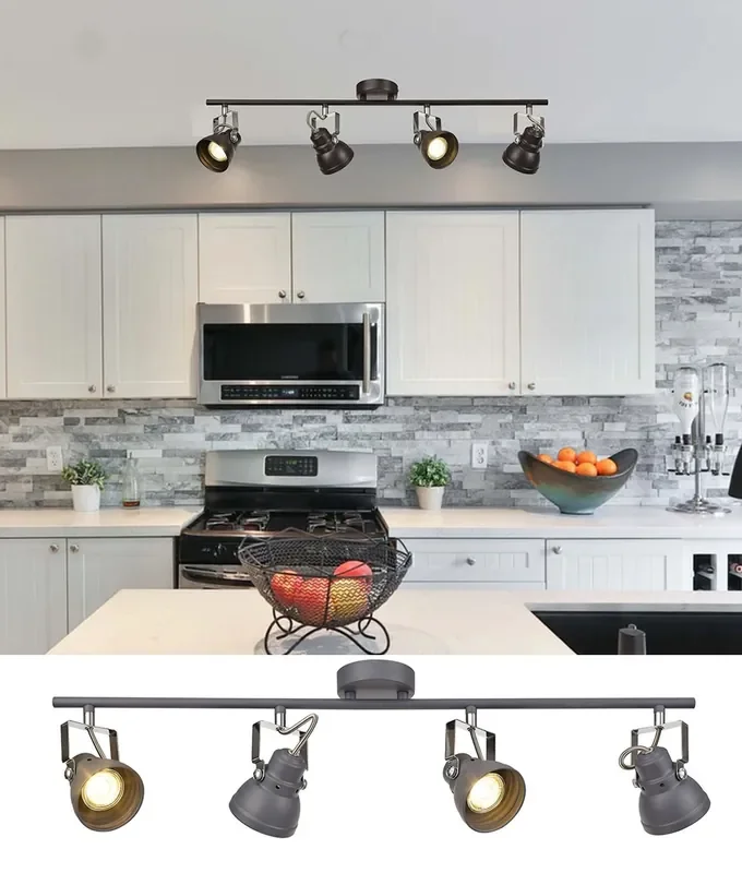 Adjustable Linear Bar Spotlight – 4 Lampheads – 2 Finishes