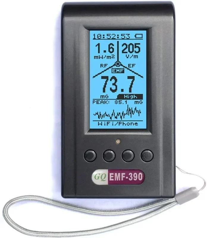 Advanced GQ EMF-390 Multi-Field EMF Meter – 3-in-1 Radiation Detector & RF Spectrum Analyzer up to 10GHz