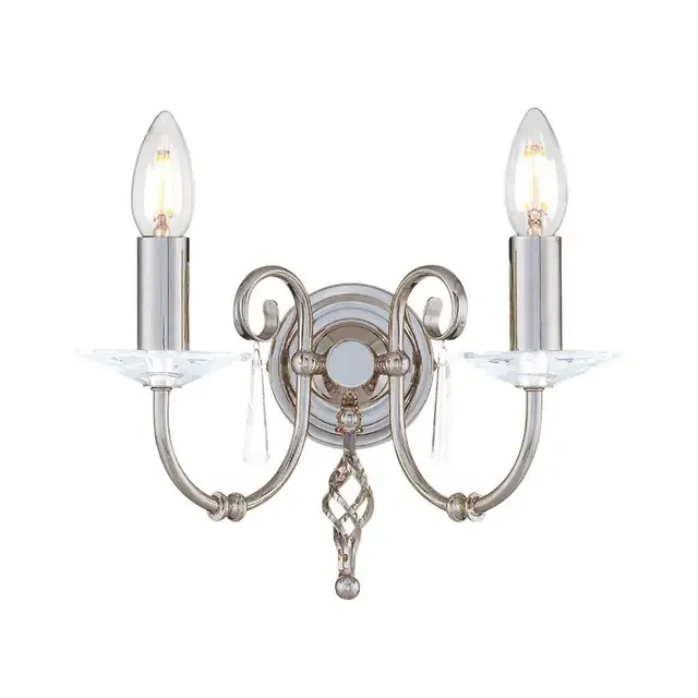 Aegean 2 Light Polished Nickel Wall Light