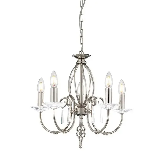 Aegean 5 Light Polished Nickel Chandelier Pendant Light