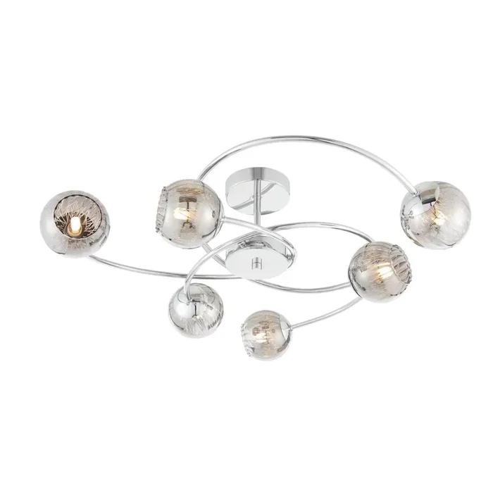 Aerith 6 Light Semi Flush Ceiling Fitting