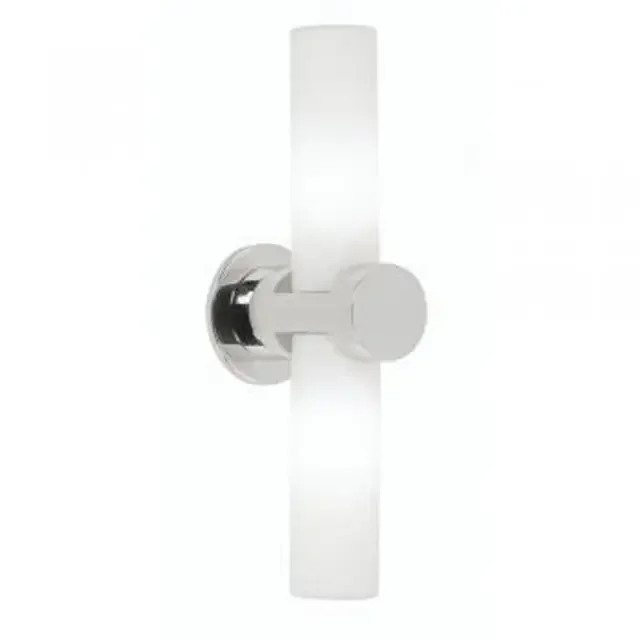 Afia 2 Light Chrome with White Diffuser Up and Down IP44 Bathroom Wall Light