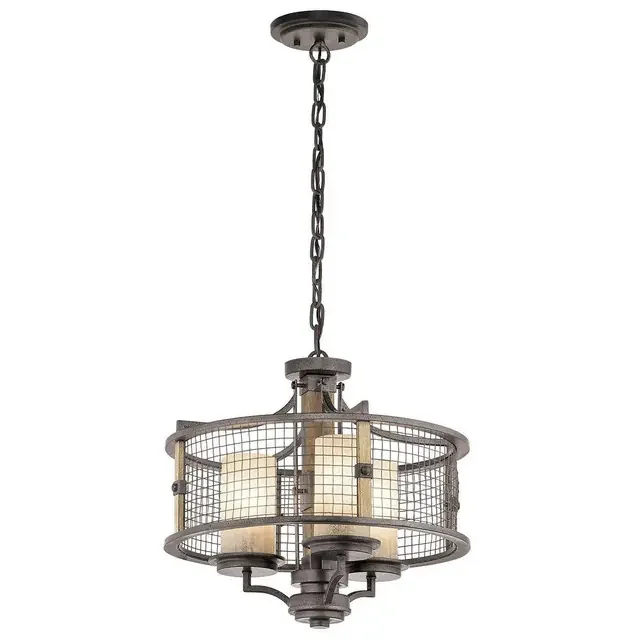 Ahrendale 3 Light Anvil Iron Dual Mount Pendant Light