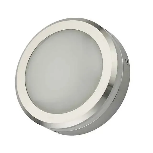 Akos Polished Aluminium IP65 LED Wall Light