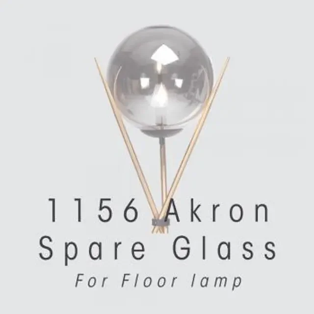 Akron Floor Lamp Spare Smoke Glass Only