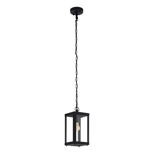 Alamonte Black with Clear Glass IP44 Pendant Light