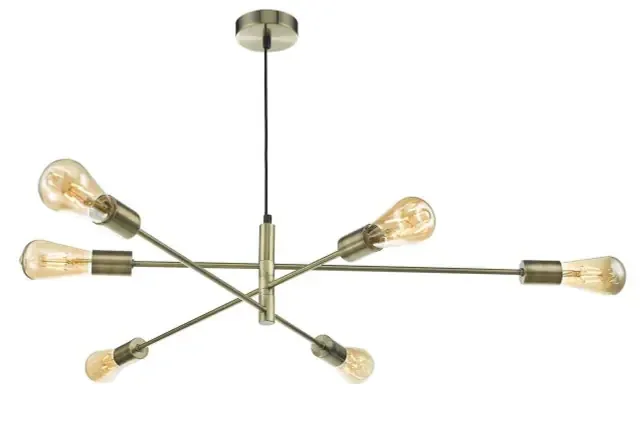 Alana 6 Light Antique Brass Pendant Light