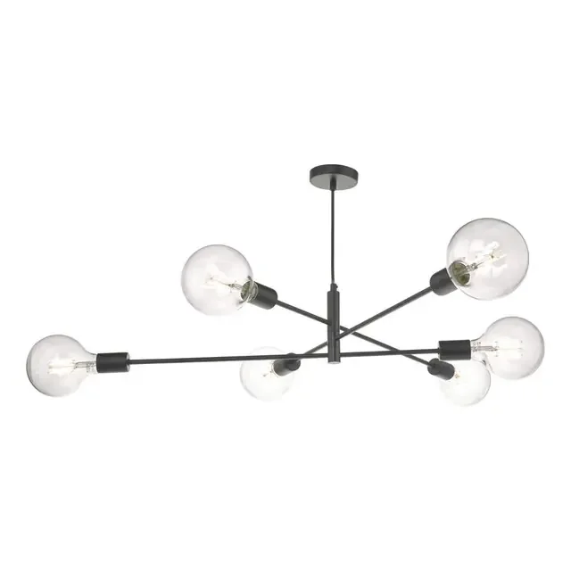 Alana 6 Light Matt Black Pendant Light