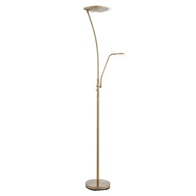 Alassio 2 Light Polished Antique Brass Mother and Child Floor Lamp