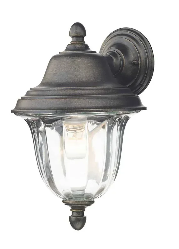 Aldgate Black Gold IP44 Outdoor Wall Light