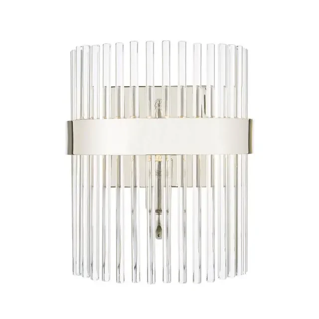 Alexa Polished Nickel with Glass Wall Light