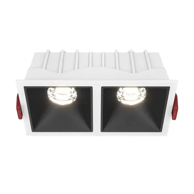 Alfa LED 2 Light Black with White 10W 4000k Square Recessed Light