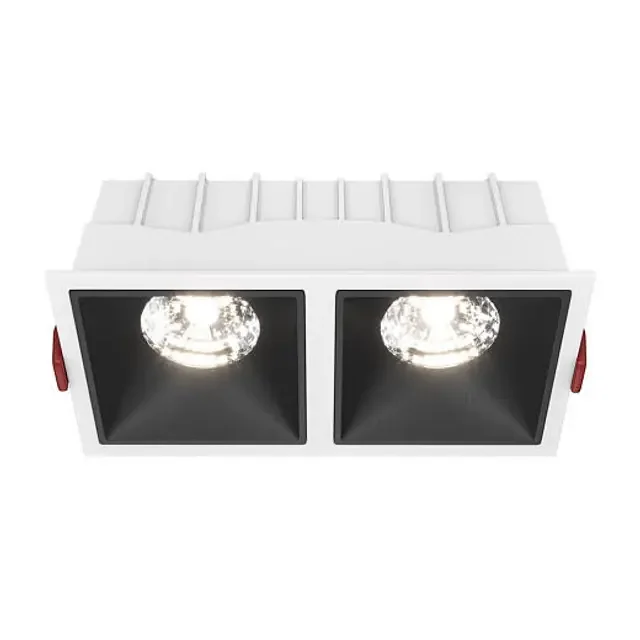 Alfa LED 2 Light Black with White 15W 4000K Square Recessed Light