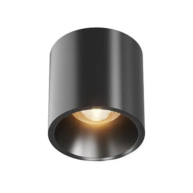 Alfa LED Black Dimmable 12W 3000K Surface Downlight