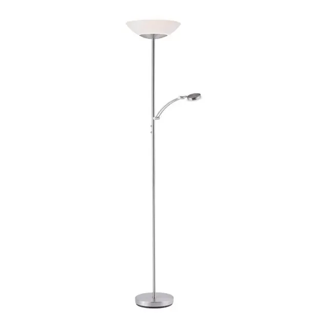ALFRED 2 Light Satin Chrome Mother and Child Floor Lamp