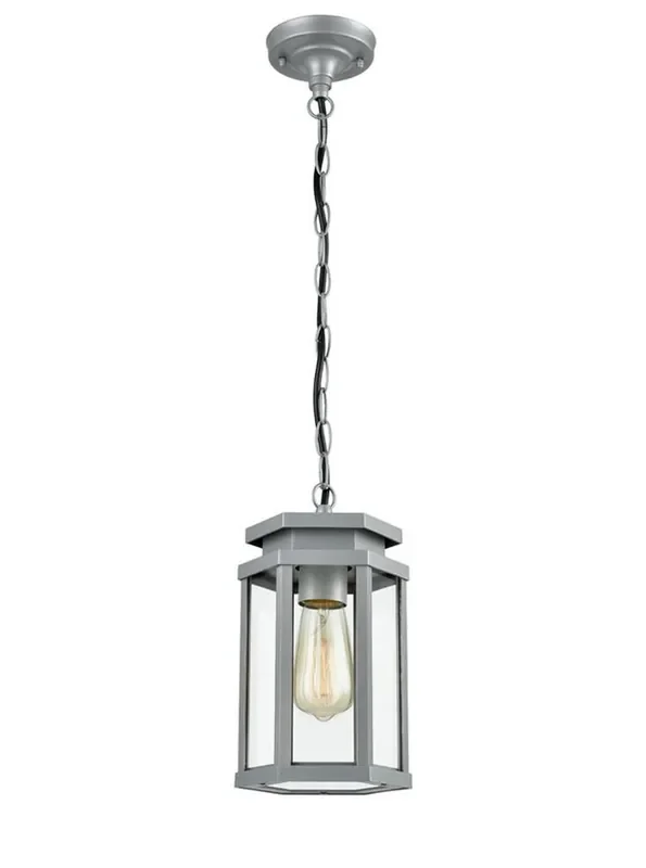 Alfresco Silver Grey with Clear Glass IP44 Pendant Light