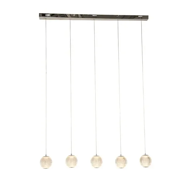 Allure 5 Light Chrome with Clear Acrylic Diffuser Bar Pendant Light