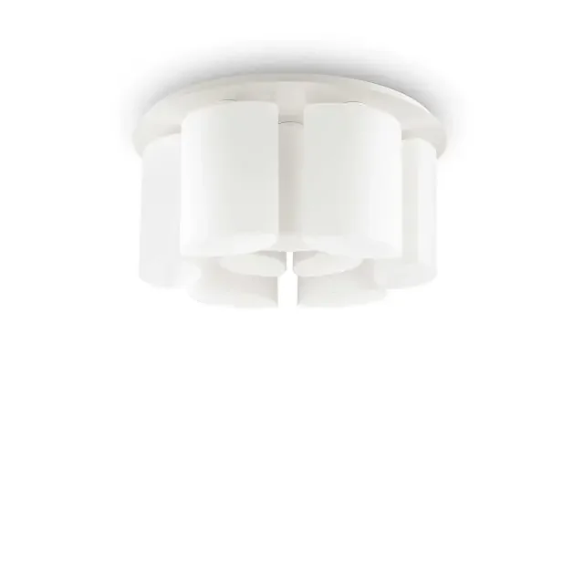 Almond PL9 9 Light White with Opal Glass Diffuser Semi Flush Ceiling Light
