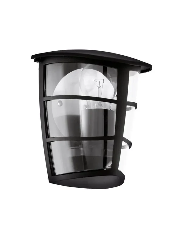 Aloria Black with Clear Glass IP44 Wall Light