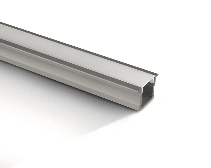Aluminium 2m Recessed aluminium profile with PC opal diffuser.