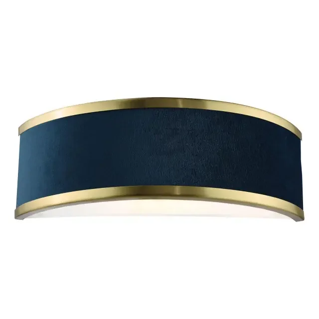 Alvaro Brushed Brass with Blue Shade Wall Light