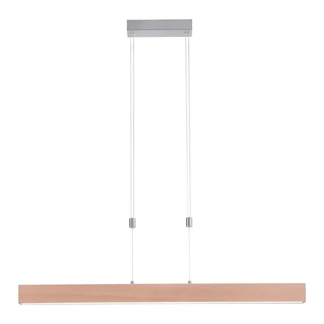 AMANDA Wood Effect Rise and Fall Linear Touch Dim Bar Pendant Light