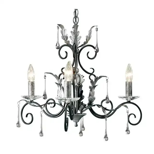 Amarilli 3 Light Black and Silver Chandelier