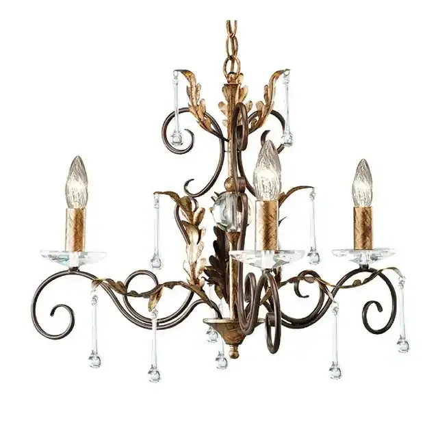 Amarilli 3 Light Bronze and Gold Chandelier