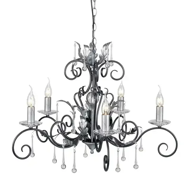 Amarilli 5 Light Black and Silver Chandelier