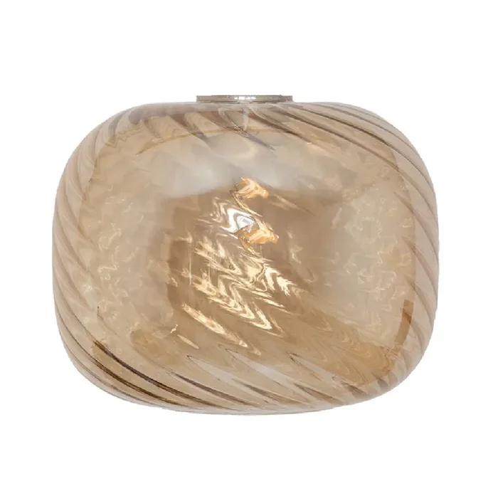 Amber Swirl Glass Modern Easy Fit Non Electric Pendant Shade 23cm
