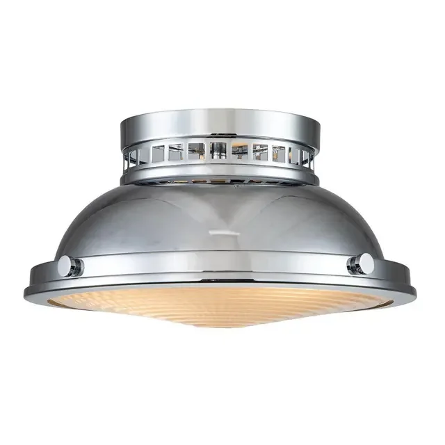 Amelia 2 Light Polished Chrome Flush Ceiling Light