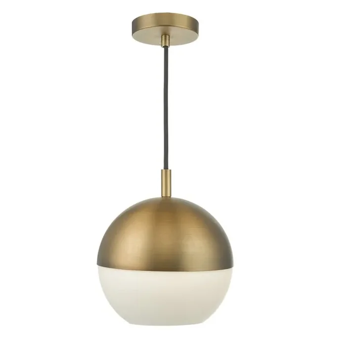 Andre Aged Brass Vintage 1 Lamp Globe Pendant